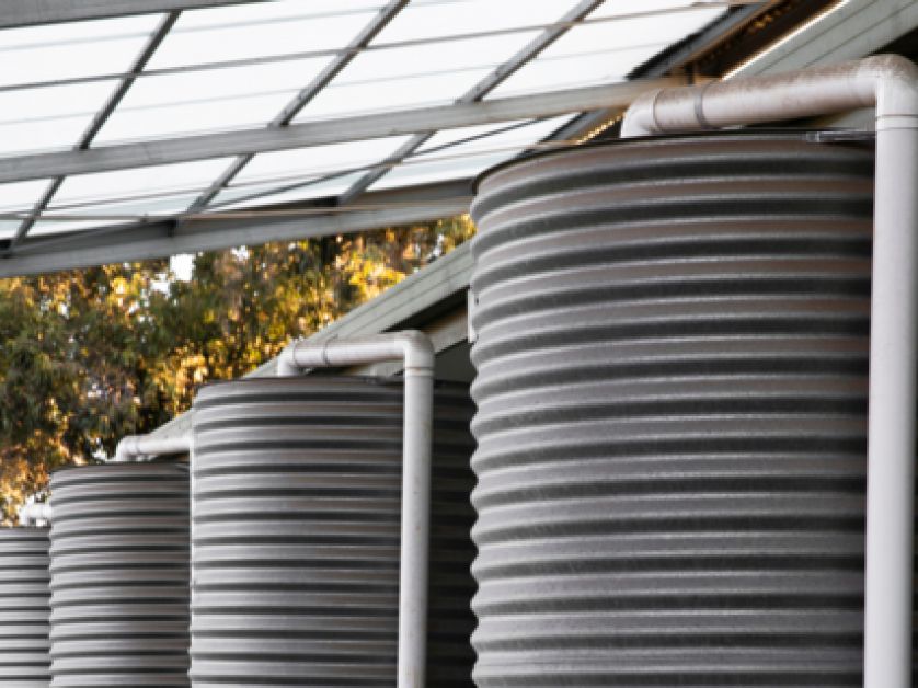 Commercial greywater recycling tanks installed to reduce water usage and support sustainability goals